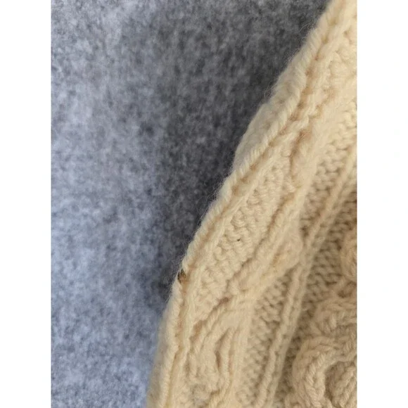 Vtg Cyril Cullen Original Irish 100% Wool Knit Fishermans Cardigan Sweater Large - Picture 12 of 13